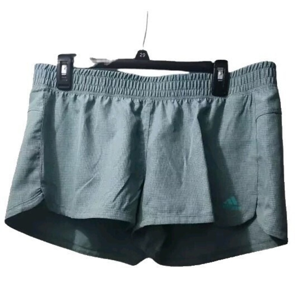 Adidas Running Shorts Elastic Waist Activewear Athletic Gym Blue/Green
